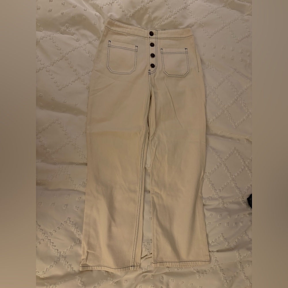 NWT Reformation High-Waisted White/Cream Eloise Jeans